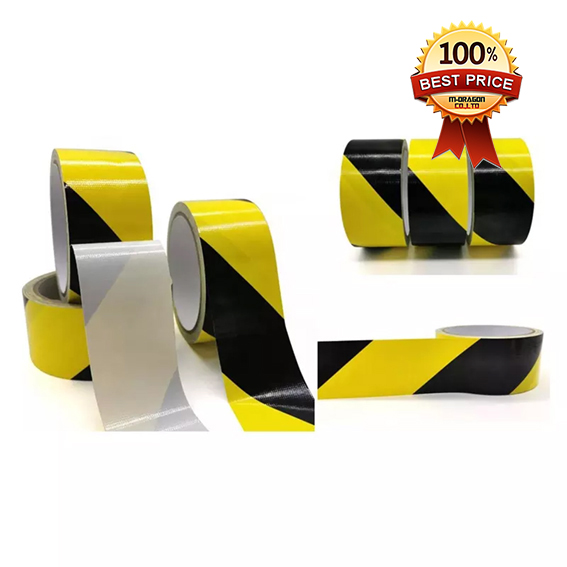 Black Yellow Hazard Warning Tape , Factory Zone Separation Tape