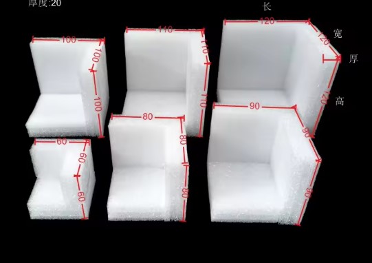 L-shaped impact resistant foam 100x100x10mm