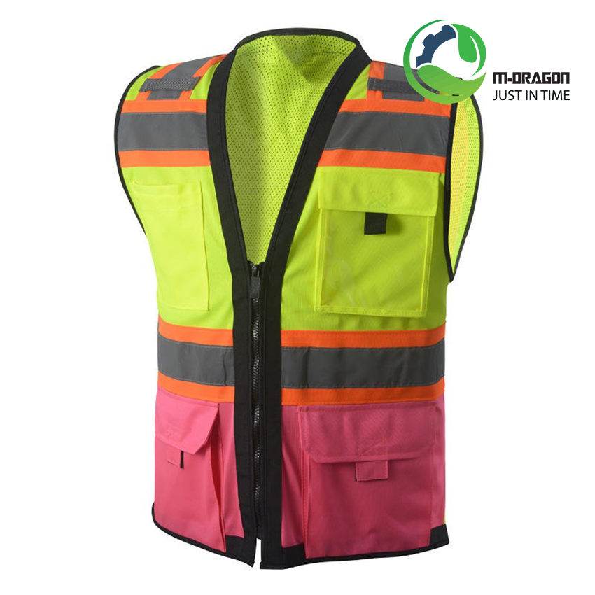 “Sleeveless reflective work vest with strip and reflective bag with safety zipper “