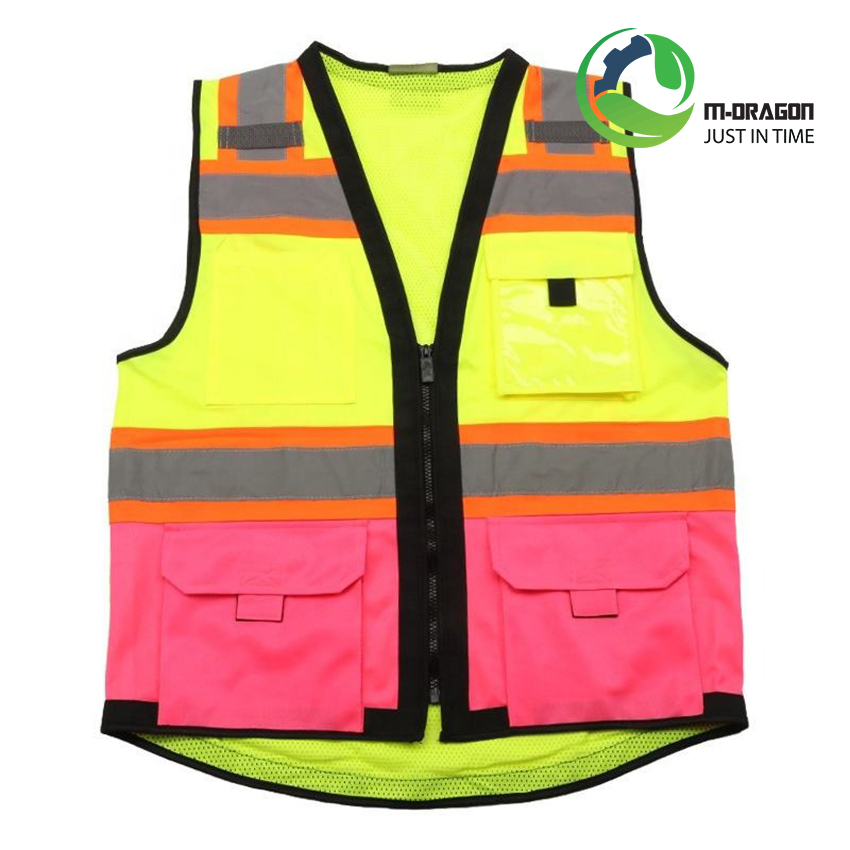 “Sleeveless reflective work vest with strip and reflective bag with safety zipper “