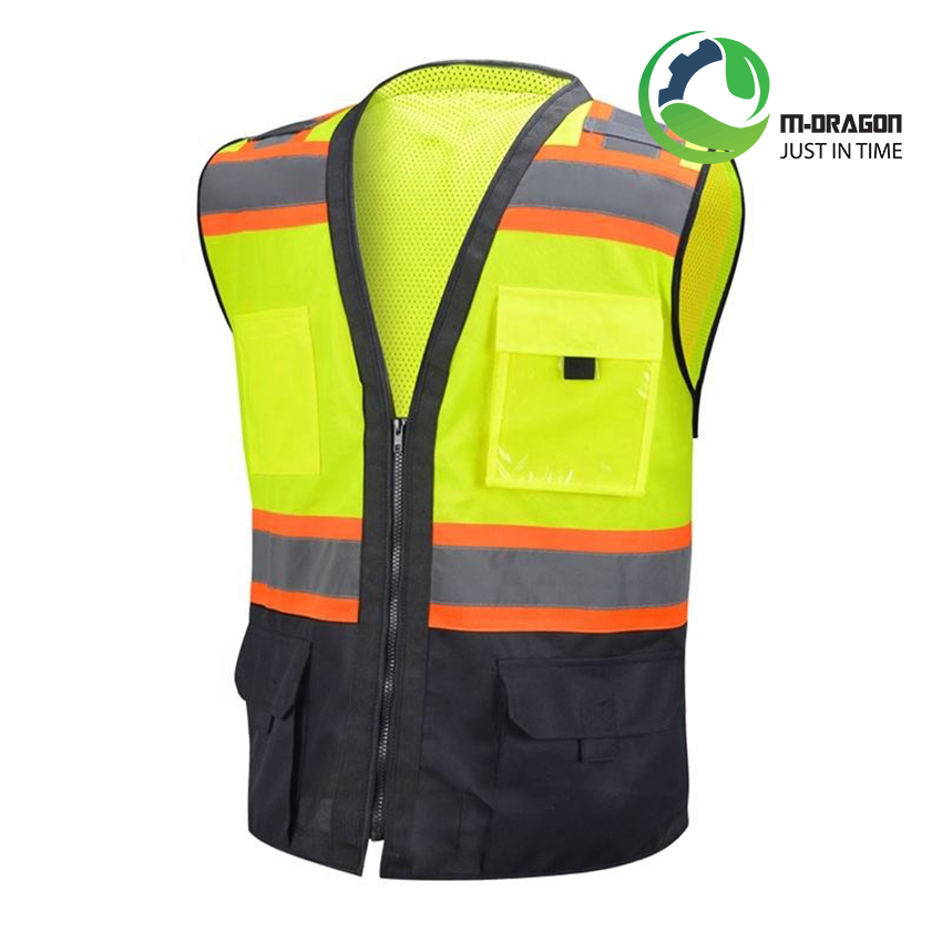 “Sleeveless reflective work vest with strip and reflective bag with safety zipper “