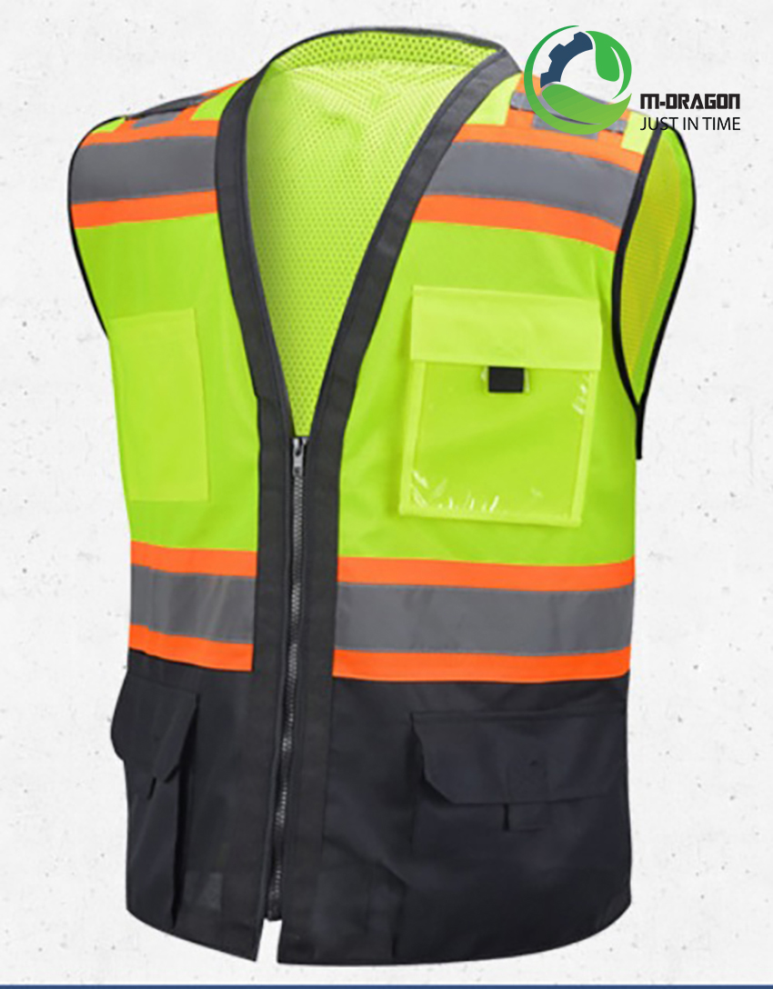 “Sleeveless reflective work vest with reflective bag with safety zipper “