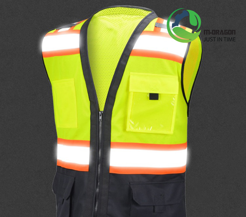 “Sleeveless reflective work vest with reflective bag with safety zipper “