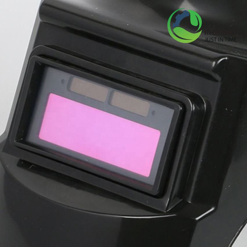 “Solar powered welding helmet automatically darkens LCD, transparent welding shield  “