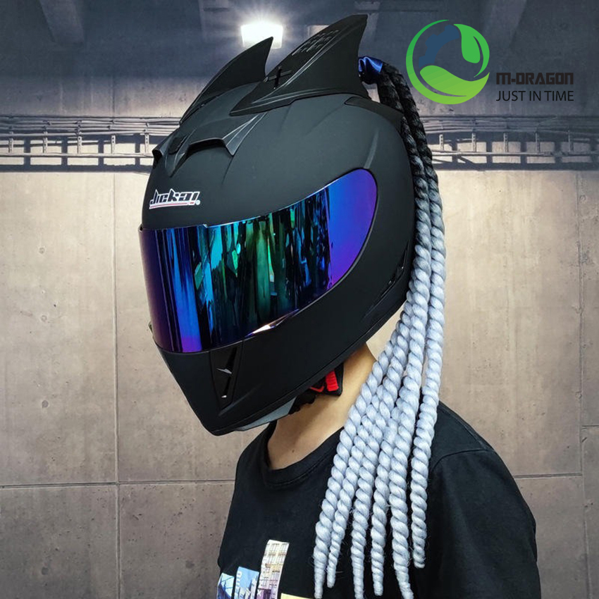 “Fashionable Full Face motorcycle helmet with horsetail “