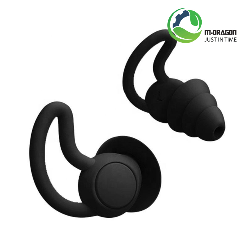 Silicone earplugs protect hearing from noise and are waterproof, convenient for swimming